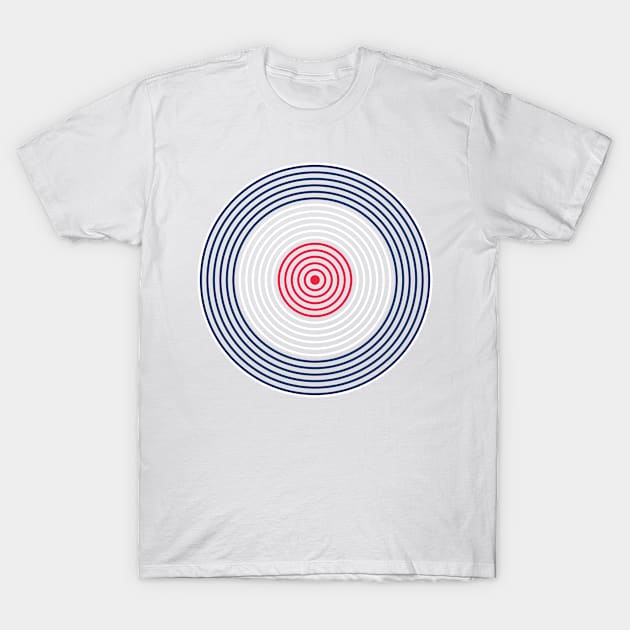 British MOD Style 60s Vinyl Record RAF Roundel T-Shirt by phoxydesign